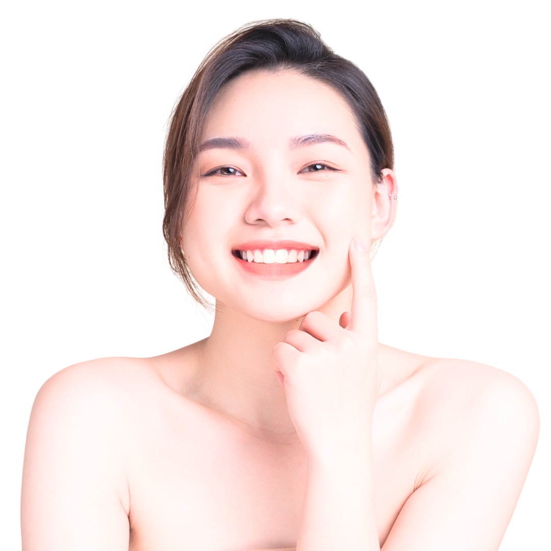 矯正で美しい笑顔の女性